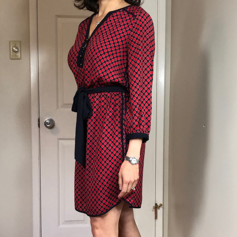 🎈Sale🎈Banana Republic Red Blue Print Dress Sz 2